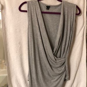 Ann Taylor sleeveless faux wrap top